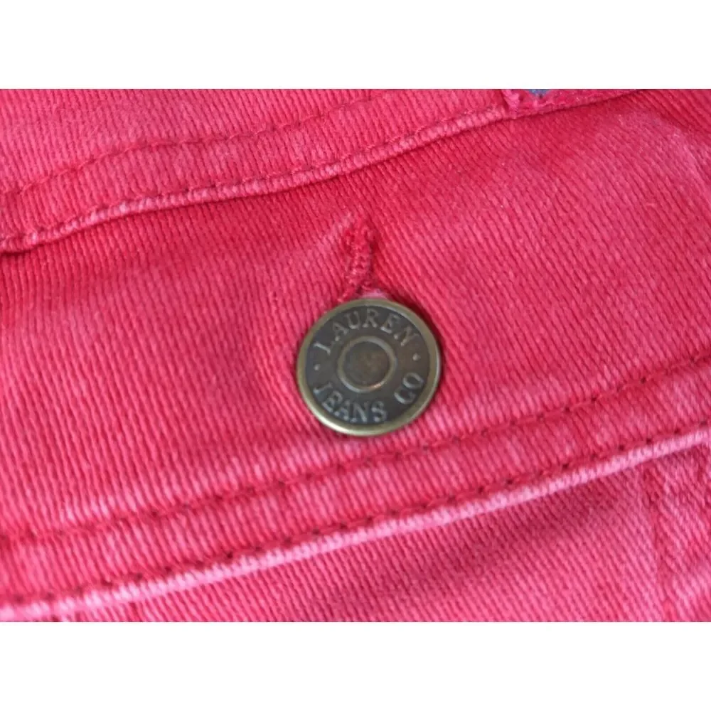 Ralph Lauren Jeans Co. Womens M Vintage Red Denim Jean Jacket Metal Logo Buttons - Picture 8 of 16
